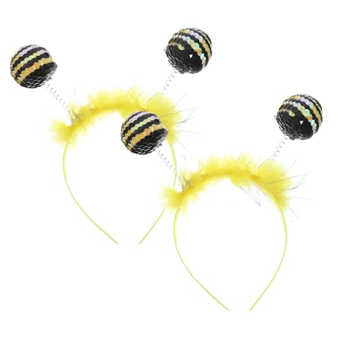 Zerodeko 2 Stück Festliche Party Haarzubehör Bienen-Stirnbänder Bienenpartyzubehör Biene Tentakel Stirnband Kostümzubehör Bienen-Cosplay-Accessoire Tuch Yellow von Zerodeko
