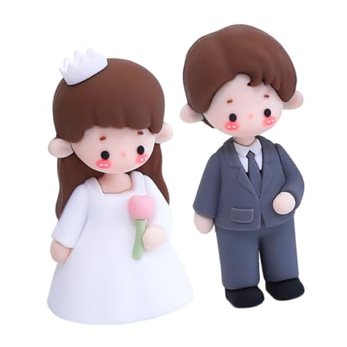 Zerodeko 2 Stück Hochzeitsfigur und Tortenaufsatz für Hochzeitstorte Liebevolle Dekoration für Hochzeitsfeiern und Jubiläen aus Weichem Langlebig und Sicher von Zerodeko