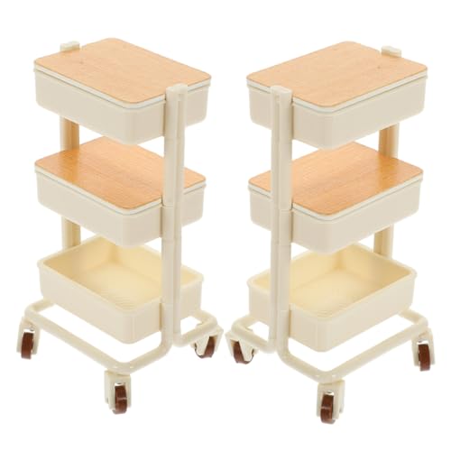 Zerodeko 2 Stück Miniatur Puppenstubenwagen Lagiges Regal Plastisches Möbelstück mit Rädern Vielseitiger Esswagen für Puppenhaus Dekoration und Kreative Spielszene Zerodeko 2 Stück Miniatur Puppenstubenwagen Lagiges Regal Plastisches Möbelstück mit Rädern Vielseitiger Esswagen für Puppenhaus Dekoration und Kreative Spielszene von Zerodeko