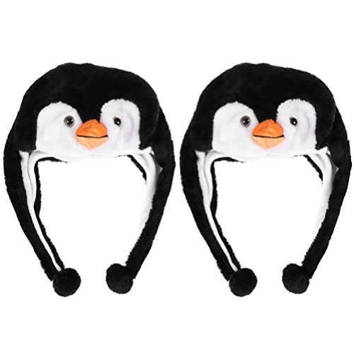 Zerodeko 2 Stück Pinguin-Mütze Pinguin-Mütze Für Kinder Plüsch-Spaßtier-Mützen Plüsch-Pinguin-Tragemütze Pinguin-Plüsch-Wintermütze von Zerodeko