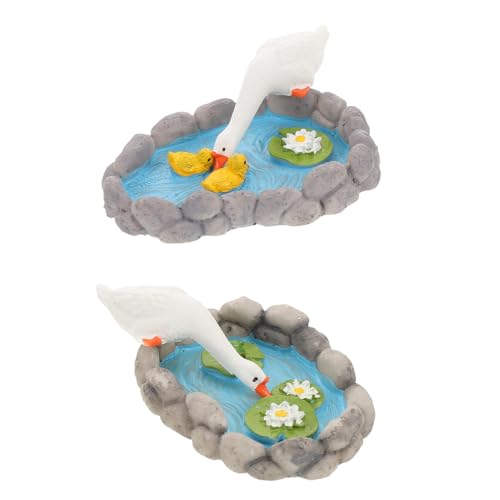 Zerodeko 2 Stück Realistische Gans mit Lotusblume Figur für Feengarten Balkon Wohnzimmer und Garten Deko Zerodeko 2 Stück Realistische Gans mit Lotusblume Figur für Feengarten Balkon Wohnzimmer und Garten Deko von Zerodeko