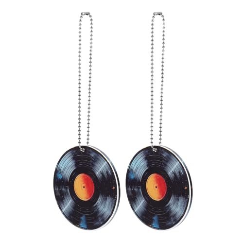 Zerodeko 2 Stück Retro Vinyl Record Schlüsselanhänger Musik Charme für Taschen und Schlüssel für Musikpartys und von Zerodeko