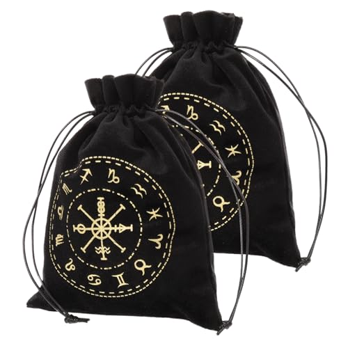 Zerodeko 2 Stück Tarot Karten Aufbewahrungstasche aus Weichem Lint Material mit Sicherem Kordelzug Kompakte Schmuck und Wahrsagerin Organizer Beutel für Kleine Tarot und Divinationsartikel von Zerodeko