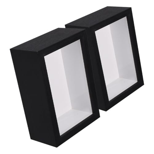 Zerodeko 2 Stücke Box Holz Memory Frame Getrocknete Blumen Display Rahmen Trockene Blume Holz Fall Holz Getrocknete Blume Display Fall Schwarz von Zerodeko