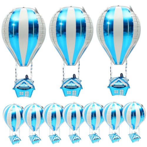 Zerodeko 20 Stück Aluminium Folienballons Form von Heißluftballons Bunte Partydekoration für Geburtstagsfeiern und Festivals Einfache Montage für Kindergeburtstage von Zerodeko