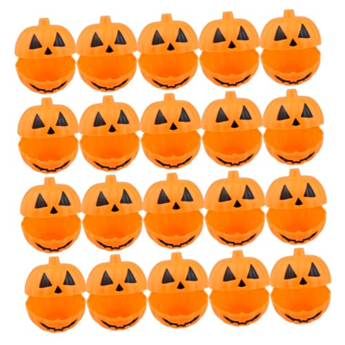 Zerodeko 20 Stück Halloween Mini Kürbis Süßigkeitsbox aus Kunststoff Wiederverwendbare Party Deko Kompakte Candy Holder für Trick Treat Mitgebsel für Festliche Anlässe von Zerodeko