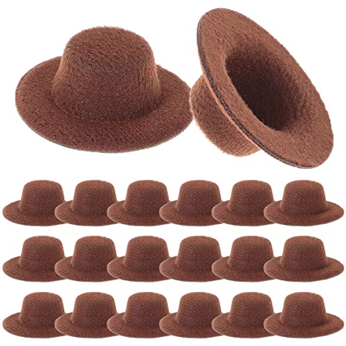 Zerodeko 20St Mini-Hut Mini-Sombrero Mini-Zubehör Basteln für Kinder Miniatur Spielzeug Hüte Modelle Hut aus Puppenhausstoff Mini-Jazz-Hut-Modell pures Schwarz Baby schmücken Fedora Mann von Zerodeko