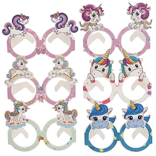 Zerodeko 24 Paare Teiliges Einhorn Themen Party Lustige Brillen für Geburtstagsfeiern Hochzeiten und Unvergessliche Dekorationen und Mitgebsel für Erwachsene von Zerodeko