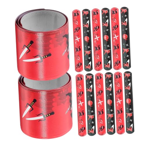 Zerodeko 24 Stück Ninja Slap Bracelets Bunte Kinderarmbänder für Geburtstagsfeiern Dekoration und Mitgebsel für Jungen und Mädchen Tragbar und Leicht Designs für Jede Gelegenheit von Zerodeko