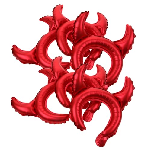 Zerodeko 25 Stück Teiliges Halloween Partydekor mit Aluminiumfolie Ballons und Teufelshorn Haarreif Cosplay Fähige Kreative Luftballons für Festliche Stimmung und Kostüm Accessoire von Zerodeko