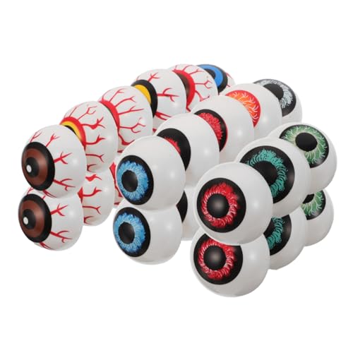 Zerodeko 28 Stück Teiliges Halloween Augen Halbkreis Rund Realistische Handgefertigte Plastik Horror Augen für DIY Grusel Dekorationen Vielseitige Halloween Requisiten für Party und von Zerodeko