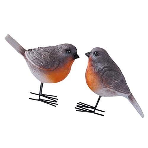 Zerodeko 2Stücke Teiliges Künstliche Vogelstatue Realistische Vogelfigur aus Harz für Garten und Bürodeko Dekorative Vogelmodelle mit Lebhaften Farben und Langlebigem Design von Zerodeko