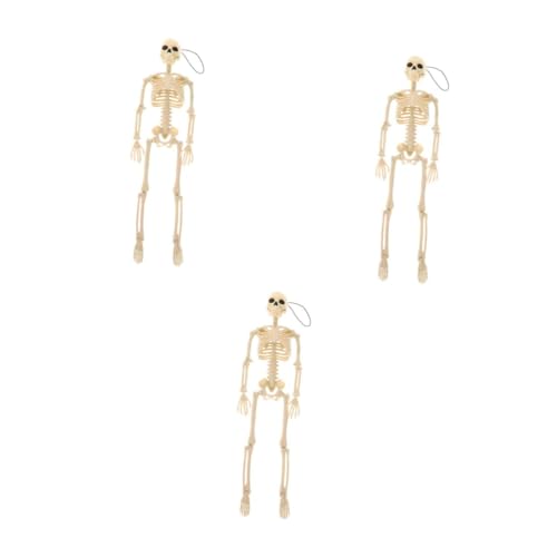 Zerodeko 3 Stck. Halloween-skelett Gefälscht Halloween Haunted House Halloween- Lustig Winziges Skelettmodell Halloween -party Skelette Drinnen Klein Artikuliert Gothic Ups Metall Weiß von Zerodeko