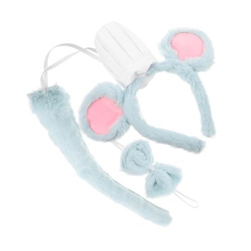 Zerodeko 3 Stück Teiliges Mäusekostüm Set mit Flauschigen Schleife für Rollenspiele Halloween Kostümpartys für Erwachsene Wassergrün von Zerodeko