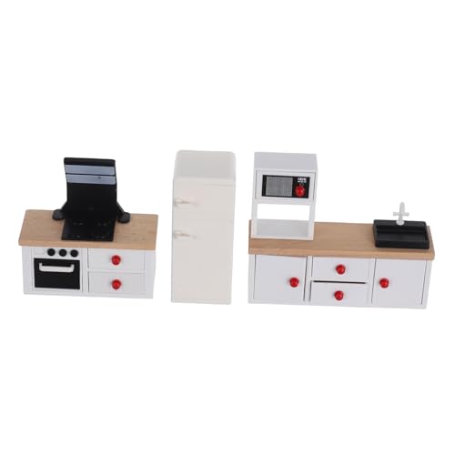 Zerodeko 3 Stück Teiliges Miniatur Puppenhaus Küchenmöbel Weiß Europäischer Stil Platzsparender Kühlschrank Integrierter Herd Mini Küchenmöbel für Rollenspiele und Kreative Zerodeko 3 Stück Teiliges Miniatur Puppenhaus Küchenmöbel Weiß Europäischer Stil Platzsparender Kühlschrank Integrierter Herd Mini Küchenmöbel für Rollenspiele und Kreative von Zerodeko