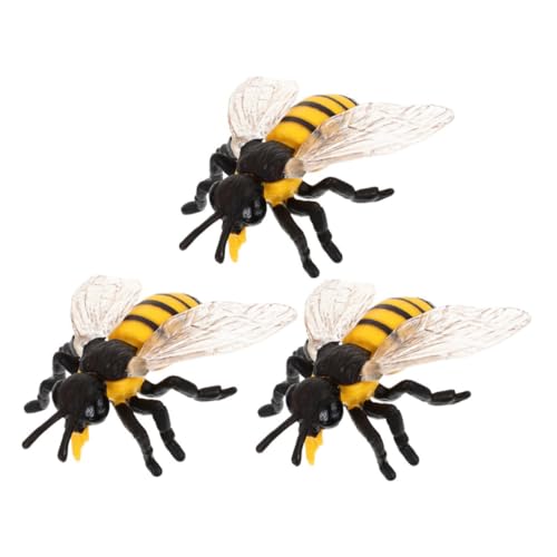 Zerodeko 3stücke Plastikbienen Bienenmodell Realistische Insektenspielzeugfiguren Lernspielzeug Lebensechte Plastikkäfer Honigbienen Partygeschenke Spielzeug Für Klassenzimmer von Zerodeko