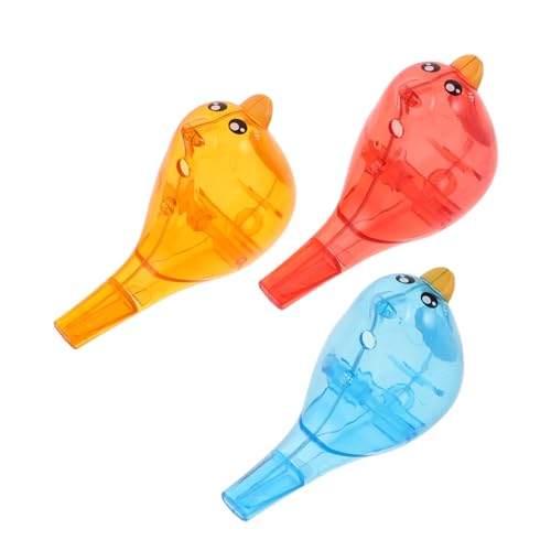 Zerodeko 3 Stück Teiliges Wasser Vogelpfeifen Musikinstrumente für Junge Mädchen zur Mundmotorikförderung Wasserspielzeug in Rot Gelb Blau für Bühne Party und Wasseraktivitäten von Zerodeko