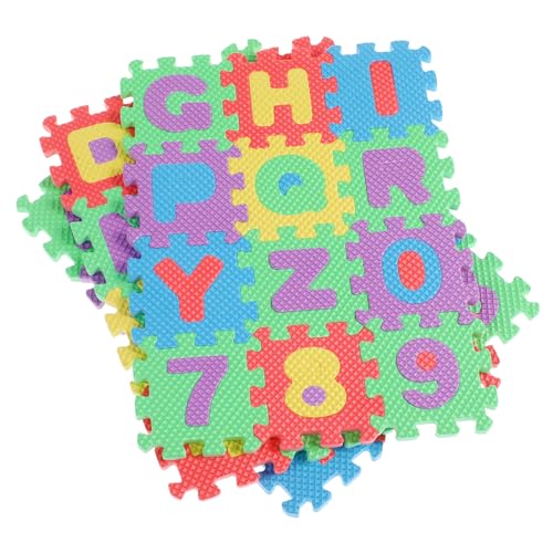 Zerodeko 36 Pcs Anzahl Alphabet Matte für Kinder Bunte Puzzle Boden Alphabet Teppiche für Schlafzimmer Matte Lernmatte Wiederverwendbar Lernspielzeug von Zerodeko