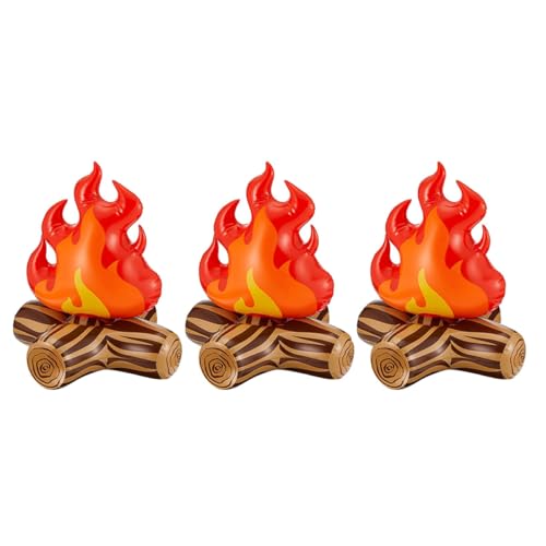 Zerodeko 3Stücke Aufblasbares Dekorationsset Künstliches Feuer für Camping und Party Langlebige Materialien für Geburtstagsfeiern Halloween Weihnachten von Zerodeko