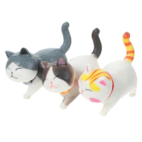 Zerodeko 3Stücke Katzenförmige Kuchendekoration Süße Kuchenfiguren Für Kreative Tortendekoration Desktop Für Feiern Und Partys Weiße Weiße Mit Gelbem von Zerodeko