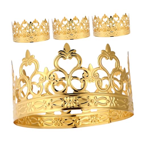 Zerodeko 4 Stück Kuchendekoration schmücken kleine Krone Topper kuchen dekoration goldene krone Geburtstagskrone für Männer Prinzessinnendekorationen für die Geburtstagsfeier Eisenblech von Zerodeko