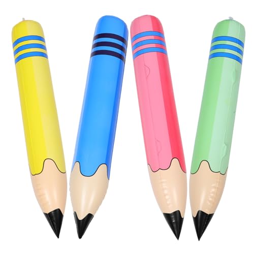 Zerodeko 4 Stück Teiliges Aufblasbare Riesen Buntstifte aus PVC Langlebiges Wiederverwendbares Schuldekor für Klassenraum Farbenfrohe Party und Foto Requisiten zur Einschulung und von Zerodeko