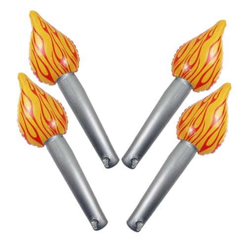 Zerodeko 4 Stück Teiliges Aufblasbares Fackelspielzeug für Flammendesign Sicheres Material für Sportveranstaltungen Bühnenauftritte und Partyspaß von Zerodeko