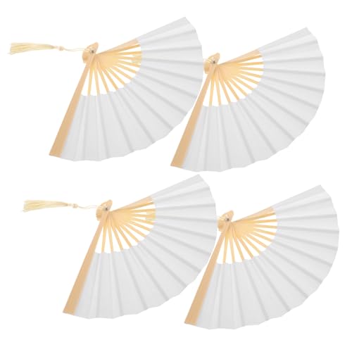 Zerodeko 4 Stück Teiliges Miniatur Faltbare Handfächer im Chinesischen Stil Kleine Modische Puppenaccessoires und Fotorequisiten Tragbare Papierfächer für Kreative Dekorationen von Zerodeko