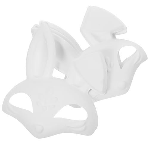 Zerodeko 4 Stück Weiße Hasenmaske Maskerade Hasenmaske Hasenhalbmaske Für Geburtstagsfeier Ostern Halloween Kostümzubehör von Zerodeko