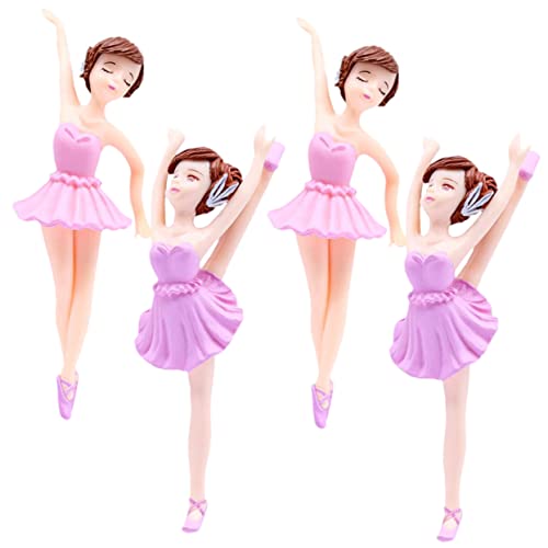 Zerodeko 4Stücke Ballett Cupcake Topper Figur Kuchendekoration Für Geburtstagsfeiern Tanzpartys Wiederverwendbar Für Kostümpartys von Zerodeko