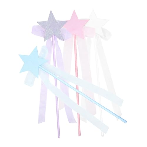 Zerodeko 4Stücke Glitzer Stern Zauberstab Feenstab mit Fünfzackigem Stern für Partys Cosplay und Bühnenaufführungen und Requisiten von Zerodeko