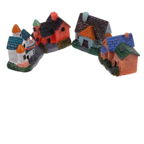 Zerodeko 4er Set Miniatur Häuser Aus Harz Dekorative Tiny House Ornamente Für Den Garten Kleine ärchenhäuser Und Blockhütten Zum Basteln Und Gestalten Von Mooslandschaften von Zerodeko