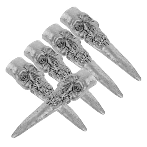 Zerodeko 5 Stück Teiliges Halloween Fake Finger Nägel Set aus Leichtem Sicherem Gummimaterial Realistische Gruselige Hexenfinger für Cosplay Party und Halloween Deko Wiederverwendbare von Zerodeko