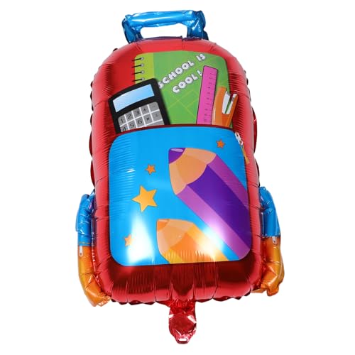 Zerodeko 5 Stück Teiliges Schulranzen Aluminium Folienballons Kreative Wiederverwendbare Back To School Deko für Kindergarten und Klassenzimmer Einfache Schnelle Montage für Schulanfang von Zerodeko
