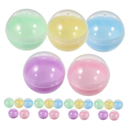 Zerodeko 50 Stück Halbtransparente Macaron-farbene Kapseln für Spielzeugfüllung Rund Kunststoffkapseln für Greifautomaten DIY Unterhaltung Partybevorzugungen Nachfüllbälle von Zerodeko