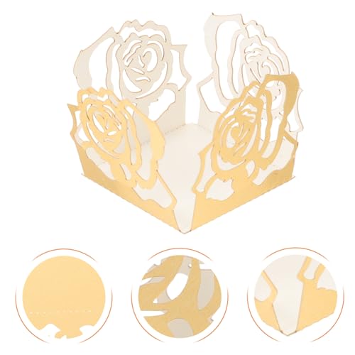 Zerodeko 50 Stück Schokoladenpapier Trays mit Filigranem Hohlraumdesign Kleine Pralinenförmchen Leicht und Kompakt für Hochzeit Party Süßigkeiten und Trüffelverpackung von Zerodeko