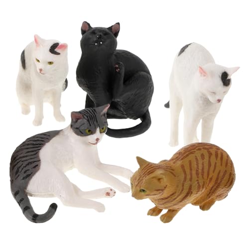 Zerodeko Niedliche Katzenfiguren Spielzeug Realistisches Katzenmodell Katzen-kuchenaufsätze Realistische Ausgestopfte Katzen-tierfiguren Für Jungen Und Mädchen von Zerodeko