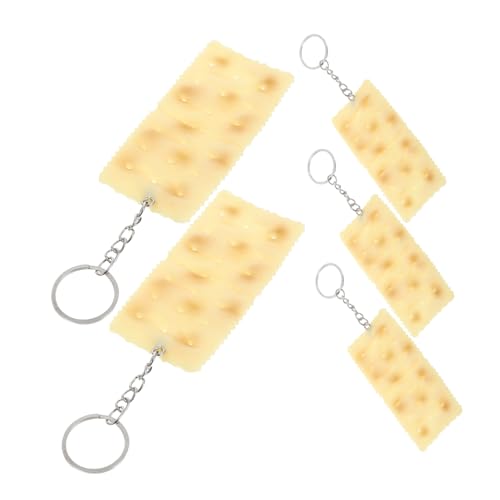 Zerodeko 5pcs Künstliche Lebensee Loda -cracker Schlüsselkette Gefälschte Kekse Gefälschte Food -schlüsselkette Realistische Kekse Key Ring Simulation Kekse Gefälschte Dessertmodell von Zerodeko