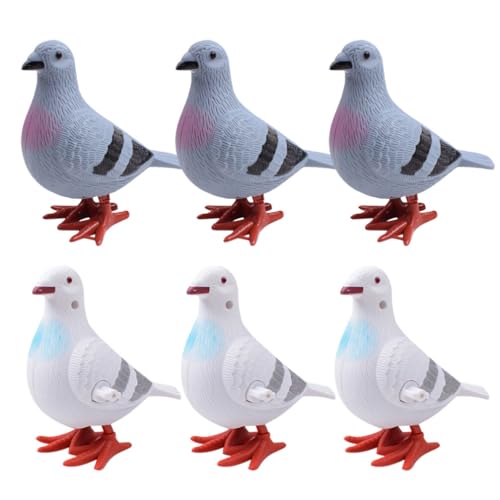 Zerodeko 6 Stück Aufziehtauben Taubenaufziehspielzeug Cartoon-Springende Tauben Spielzeug Mini-Taubenspielzeug Uhrwerk-Taubenspielzeug Künstliche Vögel Taube Für Kinder Ostern von Zerodeko
