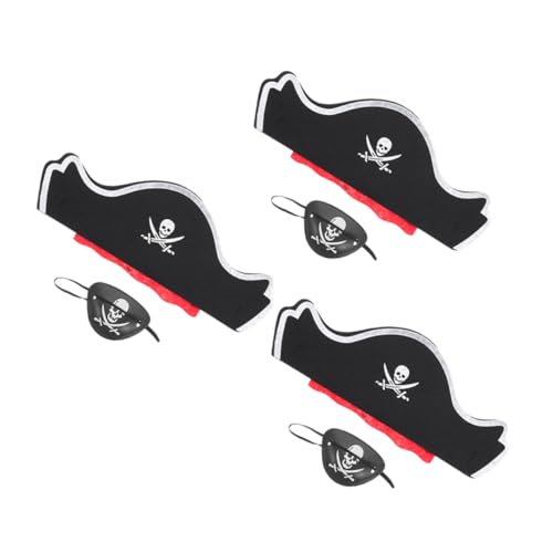 Zerodeko 6 Stück Piratenhut und Augenklappen Set Teiliges Halloween Kostümzubehör für Mottopartys Cosplay und Verkleidungen für Halloween und Andere Anlässe von Zerodeko