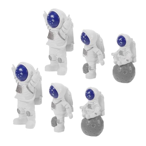 Zerodeko 6 Stück Teiliges Astronaut Kuchenfiguren Detailreiche Harz Miniaturen mit Lebendigen Farben Wiederverwendbare Raumfahrer Deko für Kindergeburtstag Shower Weltraum Party Tischdeko von Zerodeko