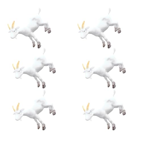 Zerodeko 6 Stück Teiliges Mini Ziegen Deko Realistische PVC Ziegenfiguren für Garten und Mikro-Landschaft Detailgetreue Kleine Tierornamente für DIY Basteln und Wohnraumdekoration von Zerodeko