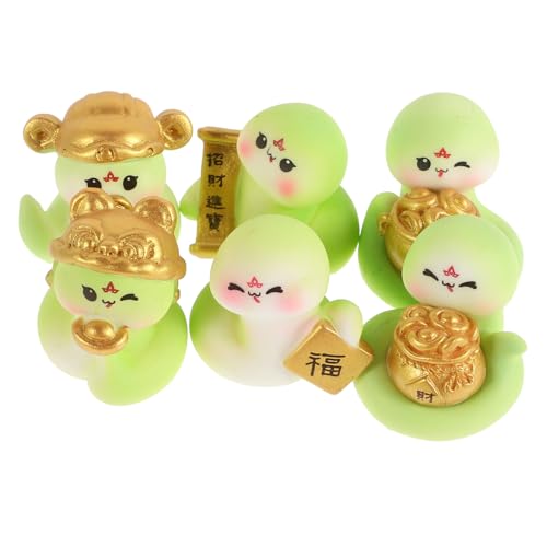 Zerodeko 6 Stück Teiliges Miniatur Harz Schlangen Detailreiche Kleine Tierfiguren für DIY Mooslandschaft Feng Shui Snake Ornament für Auto Armaturenbrett Büro und Frühjahrsschmuck von Zerodeko