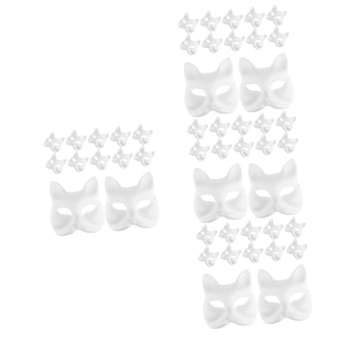 Zerodeko 64 Stk Papiermaske halloween maske halloween-maske Kidcore-Kleidung weiße Maskerademaske DIY-Versorgung Fuchs Zubehör Zellstoff Gesichtsmaske Männer und Frauen von Zerodeko