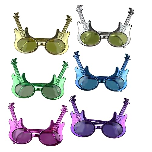 Zerodeko 6Stücke Party Brillen mit Gitarren Design Lustige Musik Party Brillen Leichte und Langlebige Kostümzubehör für Karneval Rollenspiele und Festivals von Zerodeko