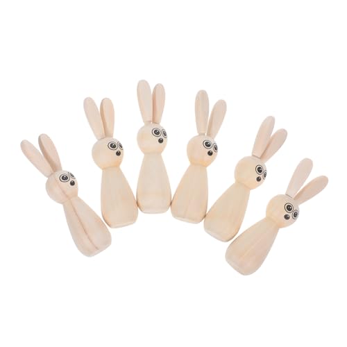 Zerodeko 6pcs DIY Unbemaltes Holz Kaninchen -peg -puppen Für Osterhandwerk Natürliche Holzhasen -figuren Für Heim- Und Partydekorationen Zerodeko 6pcs DIY Unbemaltes Holz Kaninchen -peg -puppen Für Osterhandwerk Natürliche Holzhasen -figuren Für Heim- Und Partydekorationen von Zerodeko