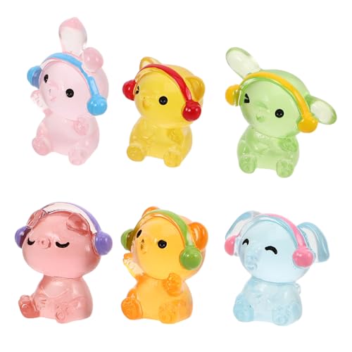 Zerodeko 6stücke Minifiguren Aus Harz Als Tierspielzeug Für Bauernhof-Dekoration Und Kleine Figuren Für Schreibtisch-Accessoires Und DIY-landschaftsbau von Zerodeko