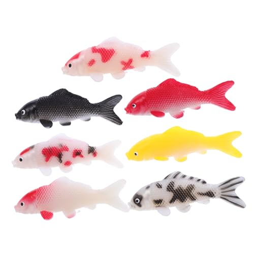 Zerodeko 7 Stück Teiliges Realistische Koi Fischfiguren für Aquarien Dekoration Detailgetreue Fische Schwarz Rot Gelb und Silber für Feengärten und Fotodekorationen Zerodeko 7 Stück Teiliges Realistische Koi Fischfiguren für Aquarien Dekoration Detailgetreue Fische Schwarz Rot Gelb und Silber für Feengärten und Fotodekorationen von Zerodeko