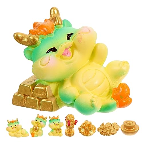 Zerodeko Mini-drachenstatuen-Set 8-teilig Drachenfiguren Aus Kunstharz Für Büro- Und Autodekorationen von Zerodeko