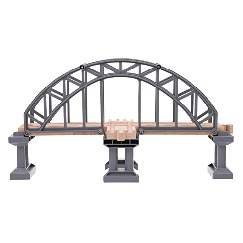 Zerodeko Eisenbahngleise Brückenspielzeug Spielzeugeisenbahn Zubehör Mini-Brückengestell Eisenbahngleisbrücke Holzkreuz Eisenbahn Spielzeug Kinderspielzeug (Grau) Zug Zug von Zerodeko